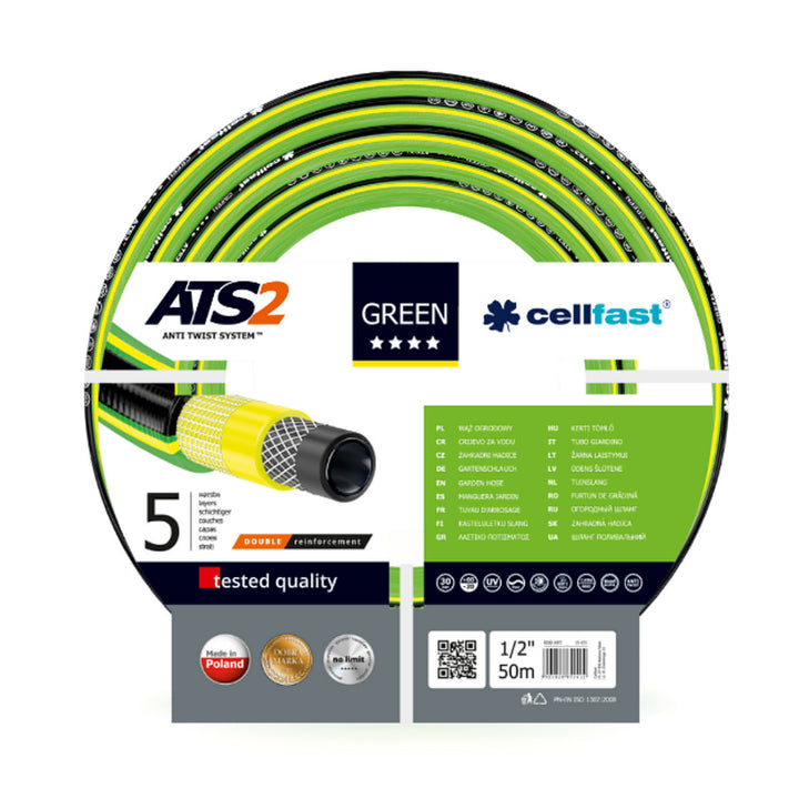 Cellfast 15-101 Garden Water Hose Flexible 1/2 "50m 5 Layers ATS2