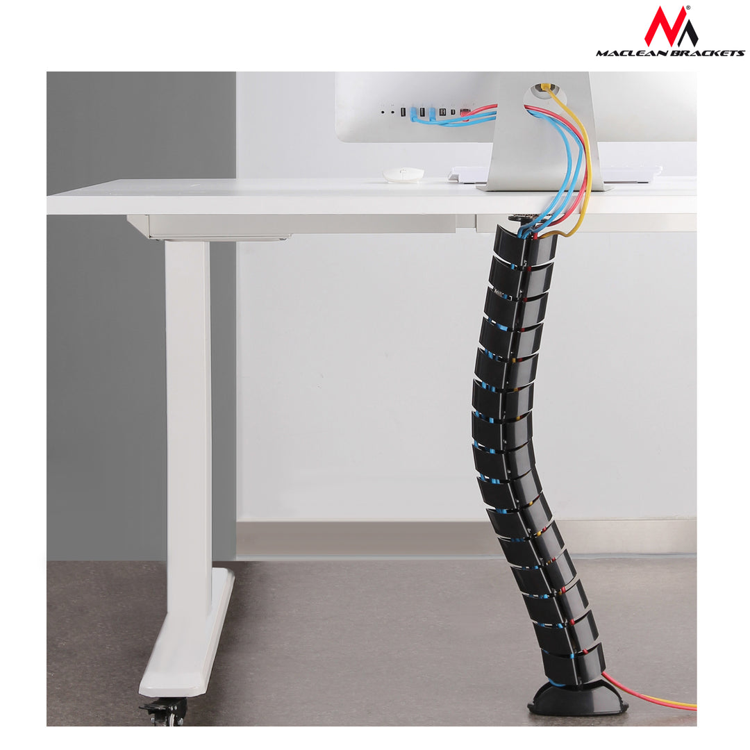 Maclean MC-768 B Cable Organizer Cable Management Cable For Desk With Long Regulation