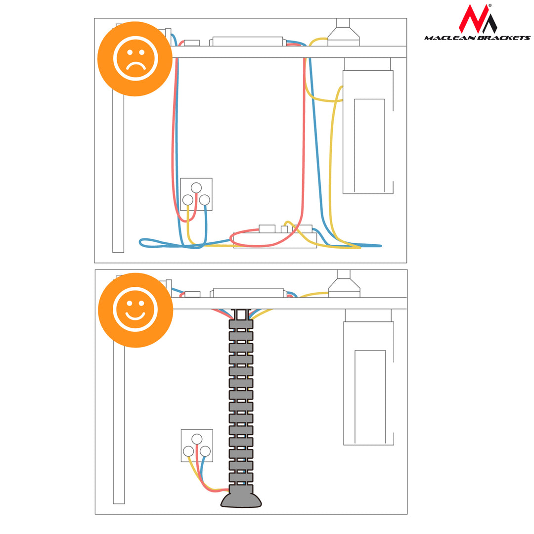Kabelkanaal - organizer Maclean MC-768 Ideaal voor uw werkplek
