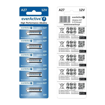 Batterie alcaline everActive A23 12V Alcaline ad alte prestazioni - blister 5pz