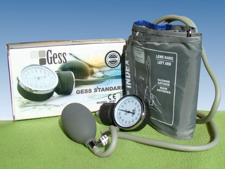 Gess Aneroid Sphygmomanometer Analoge handmatige bloeddrukmonitor Bovenarm met manchet Stethoscoop Handmatige bloeddrukmeter Gess