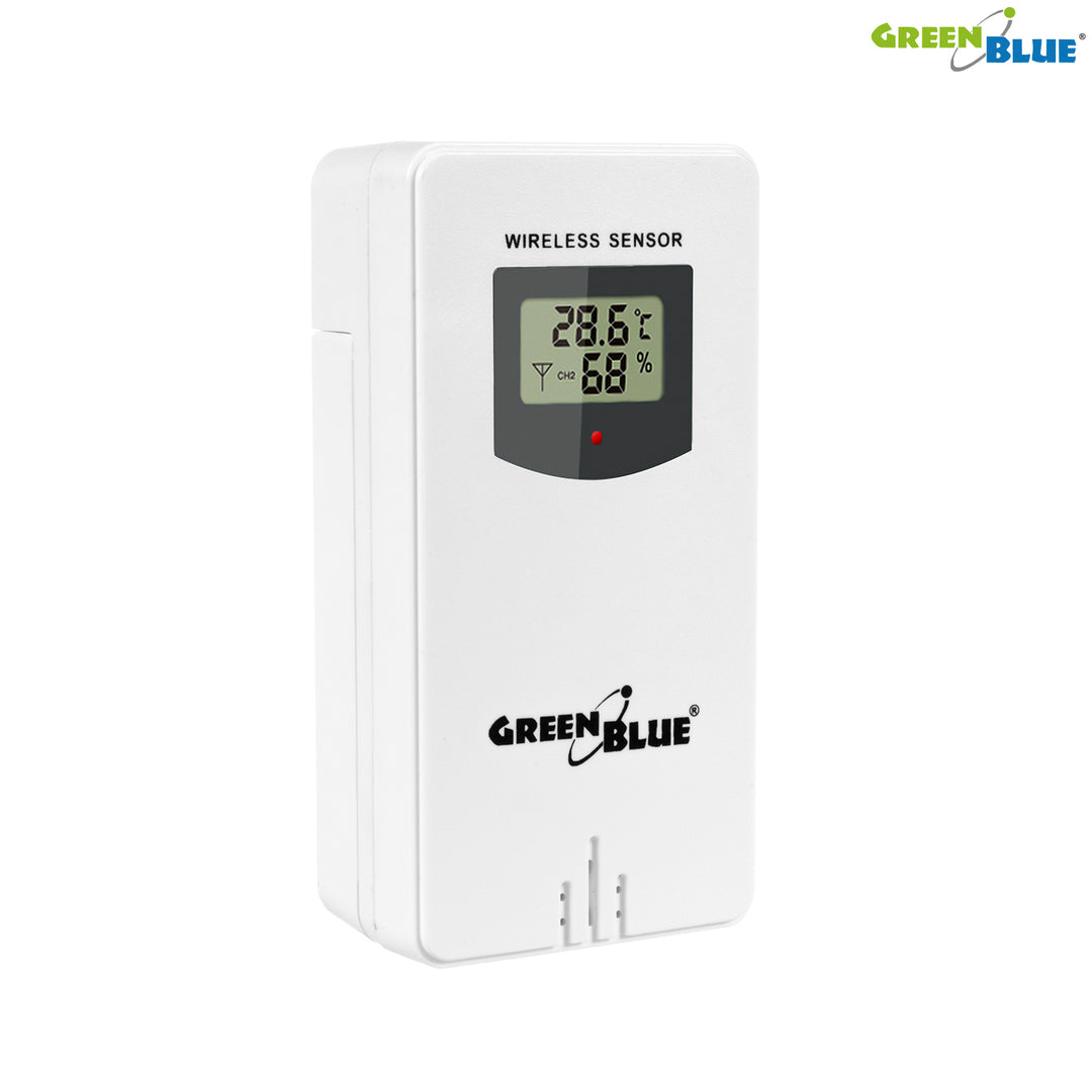 GreenBlue GB151 Draadloos weerstation DCF LCD VA Hygrometer Temperatuur Buiten Binnensensor