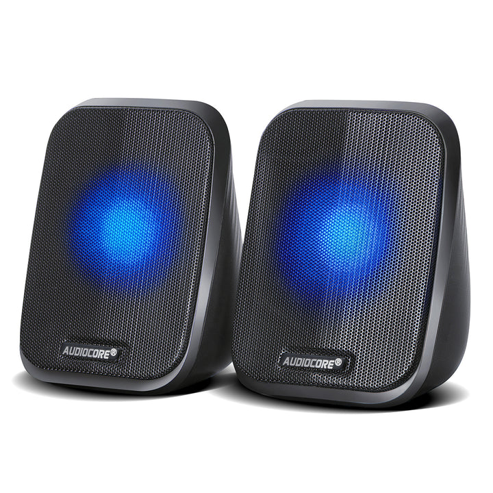 Altavoces para portátiles y computadoras de escritorio Miniconector USB de 6 W Negro Audiocore AC835 LED