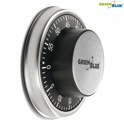 GreenBlue GB152 Mechanical Kitchen Timer with Magnet, Manual Operation,