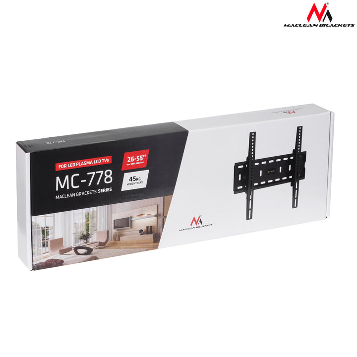 Maclean MC-778 TV Wall Mount Bracket Universal Holder 26" -55" 45kg VESA LCD LED Plasma