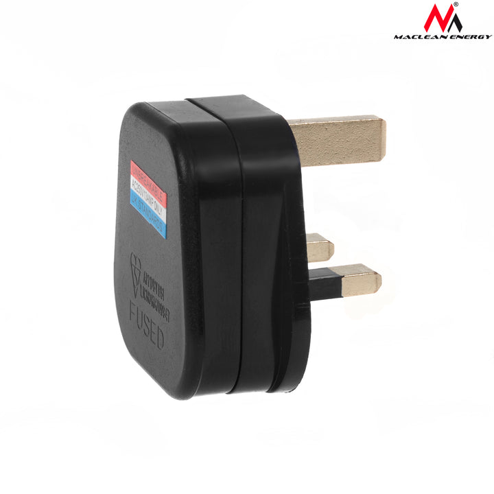 Enchufe UK negro para montaje de cables Maclean modelo MCE193