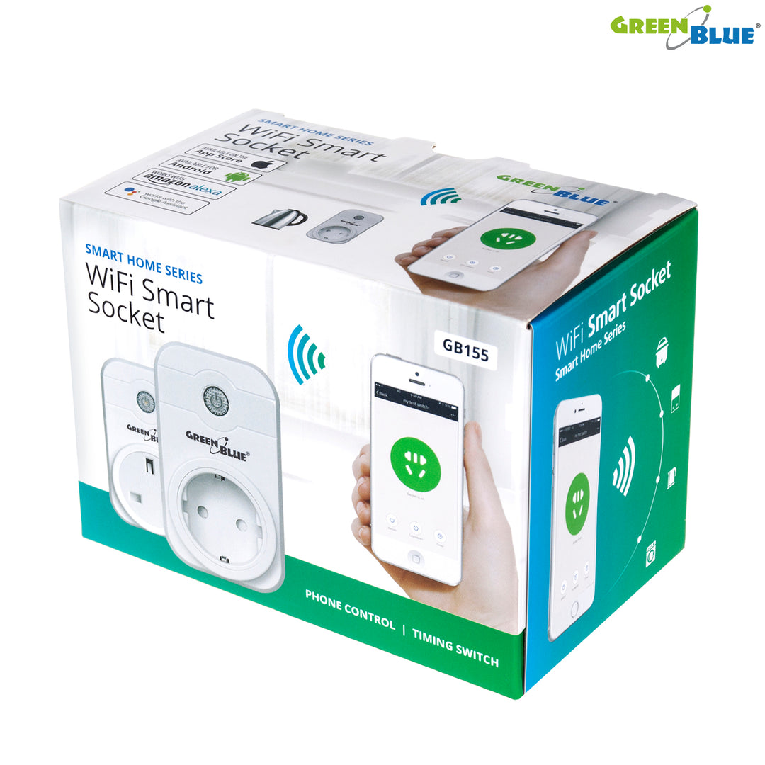 GreenBlue GB155G Enchufe inalámbrico control remoto Smart WiFi  Alexa App Power Switch