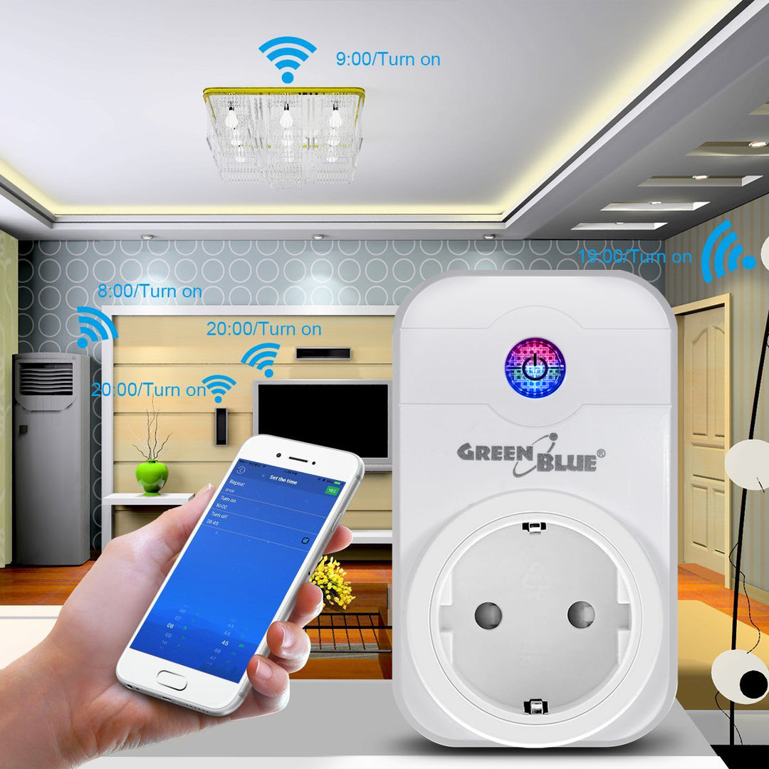 GreenBlue GB155G Enchufe inalámbrico control remoto Smart WiFi  Alexa App Power Switch