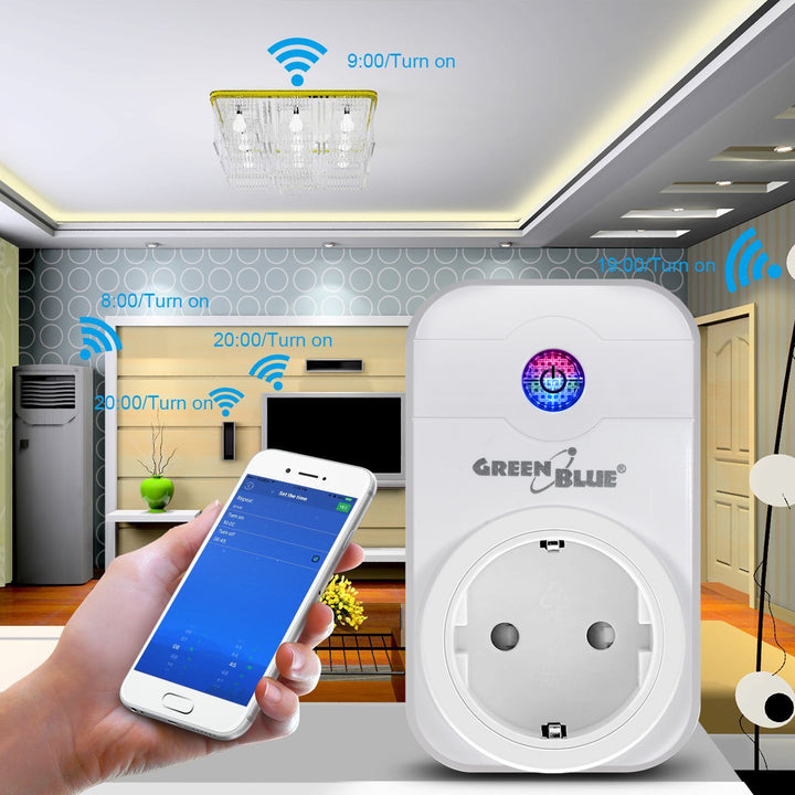 WiFi Smart plug / Stekker-  stopcontact GreenBlue GB155G Shuko - alleen NL !