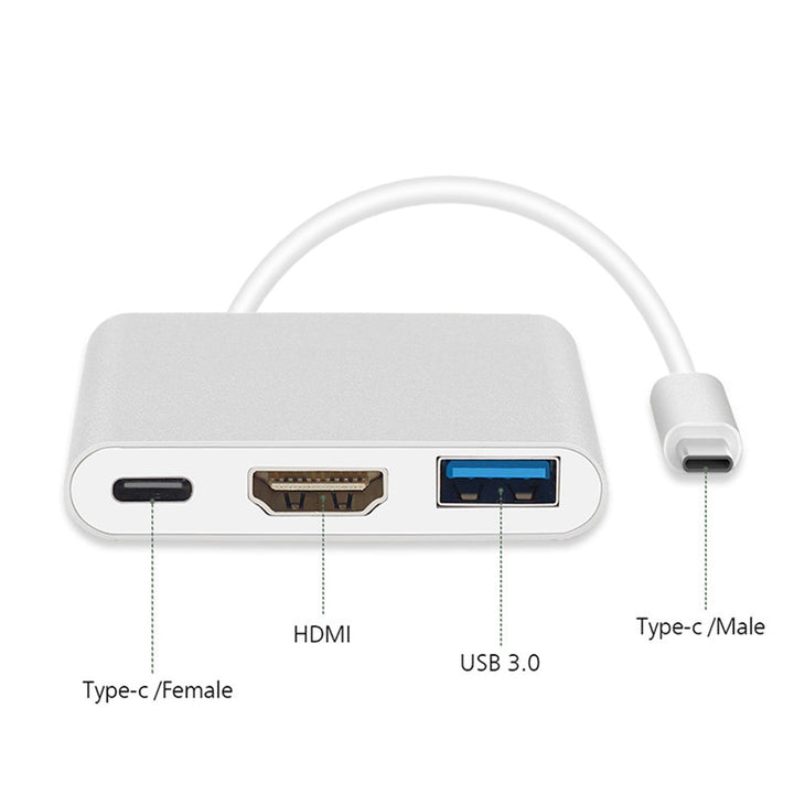 Maclean MCTV-840 USB-C - Concentrador adaptador HDMI / USB 3.0 / USB-C