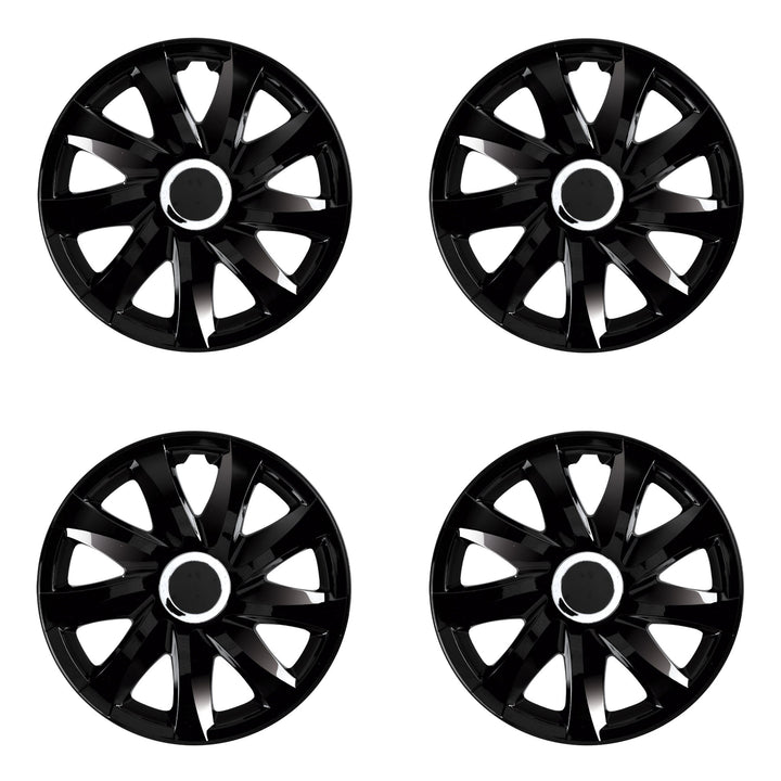 Enjoliveurs de roues laqué noir 16" lot de 4 pièces DRIFT