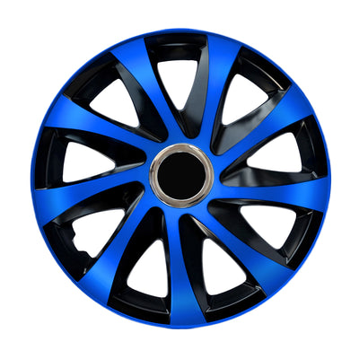 Cubre Ruedas Universal 16'' Negro y Azul DRIFT EXTRA Plástico ABS Súper Resistente