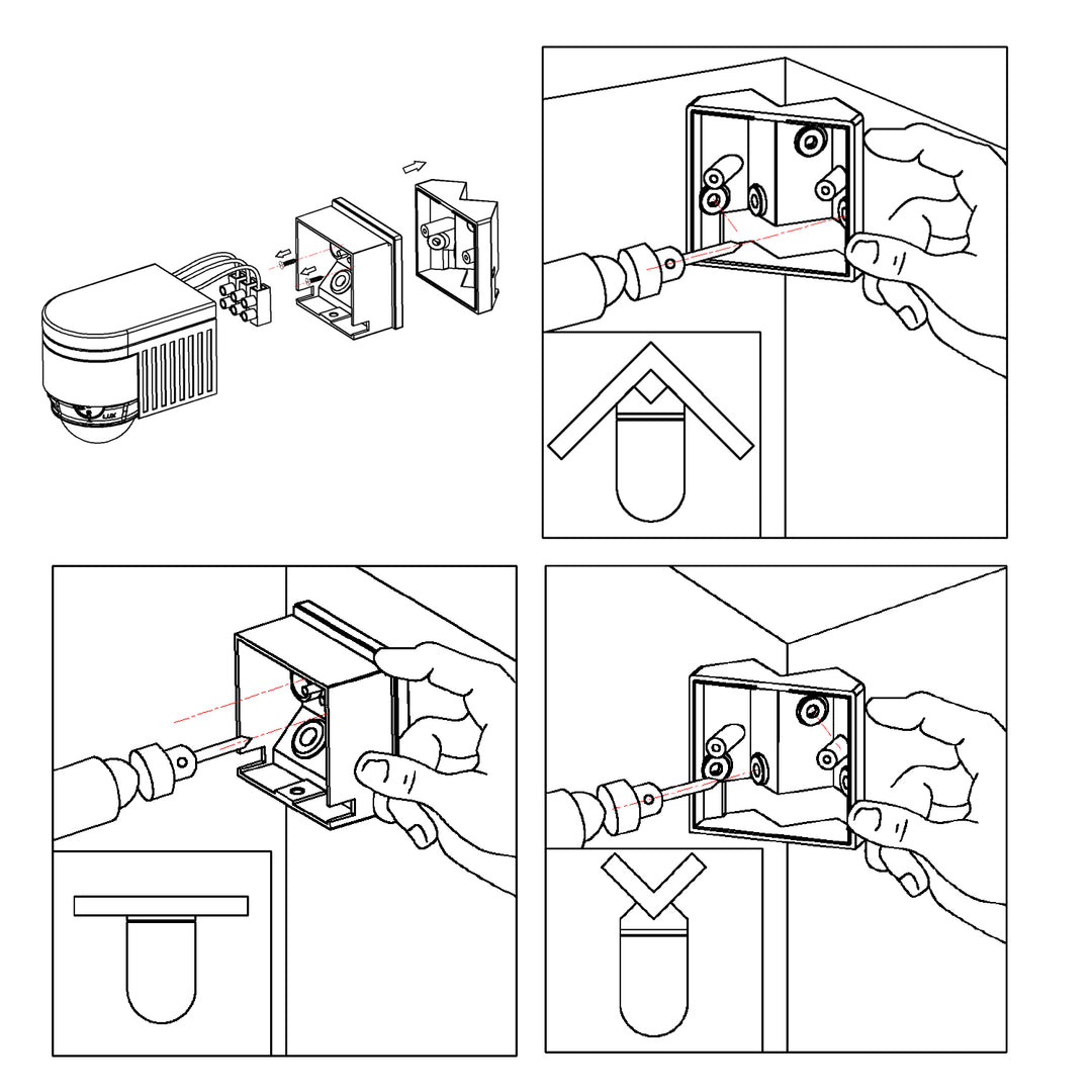 Infrared motion sensor pir modern Maclean Energy MCE202 range 12m 360°