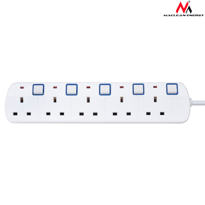 Maclean MC205UK Power Strip Extension Cord 5 Sockets 1,5 m