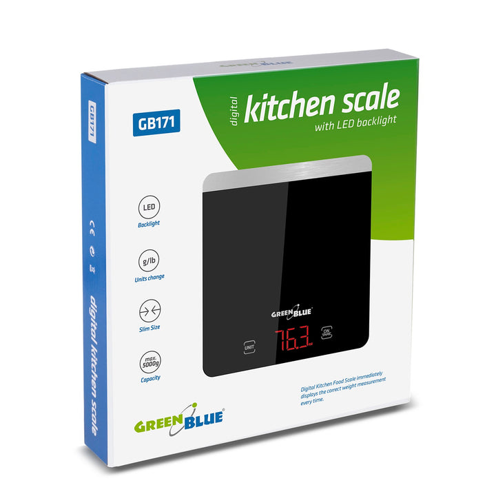 GreenBlue GB171 Digital Kitchen Scale Repas noirs Préparation