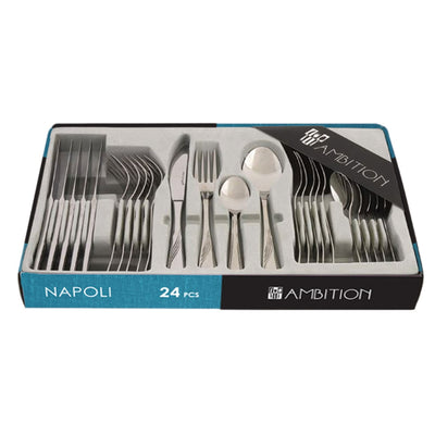 Besteck Set 24 PCS Service für 6 Personen Dining Edelstahl Geschenk Spoon Fork Knife Box