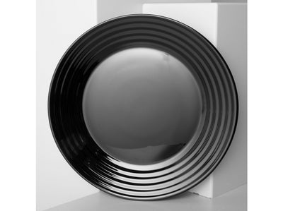 Black Round Soup Plate 25 cm Harena Noir Luminarc Dishwasher Safe