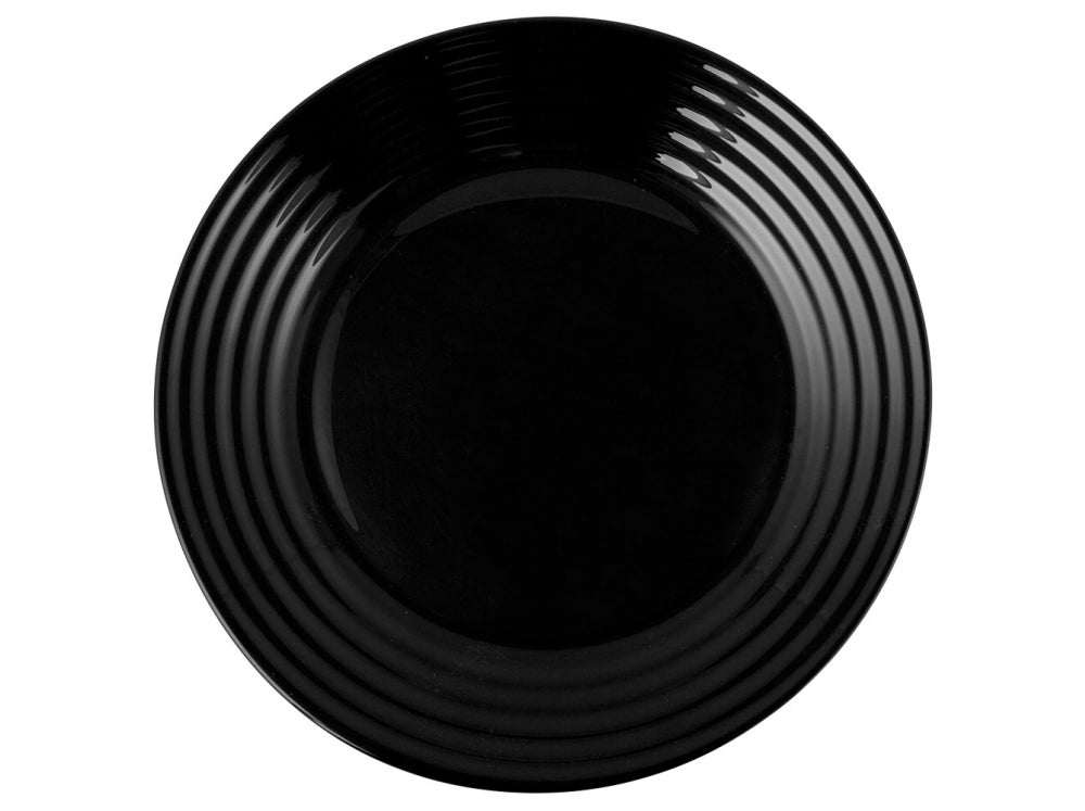 Luminarc Harena Black Round Dessert Plate 19cm Tempered Glass