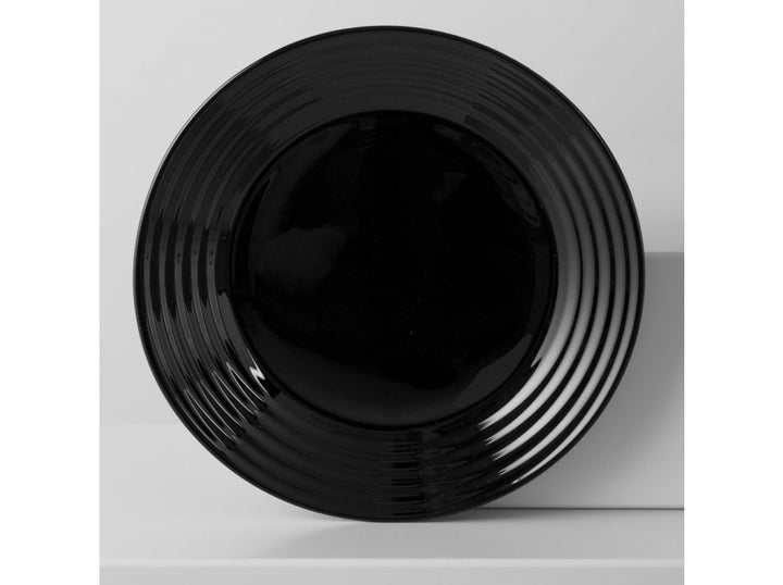 Luminarc Harena Black Round Dessert Plate 19cm Tempered Glass