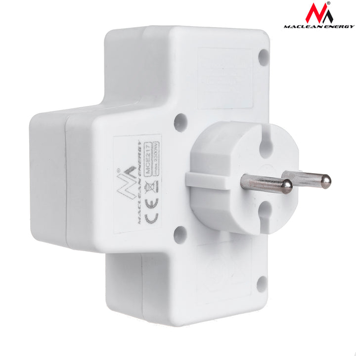 Socket di alimentazione a quattro fasi con switch Maclean Energy MCE217 4x2,5A spina universale