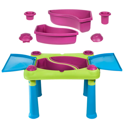 Keter Table de jeu pour enfants Table multifonctionnelle Jeu créatif pour enfants Jeu de dessin à l'eau et au sable