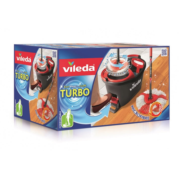 Vileda 151153 Vileda Rotary Mop Set Bucket Easy Wring & Clean Turbo Microfaser Head Handle