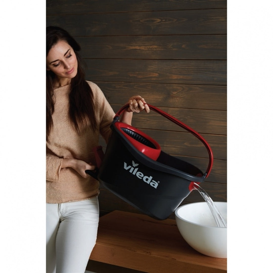 Vileda 151153 Vileda Rotary Mop Set Bucket Easy Wring & Clean Turbo Microfibre Head Handle