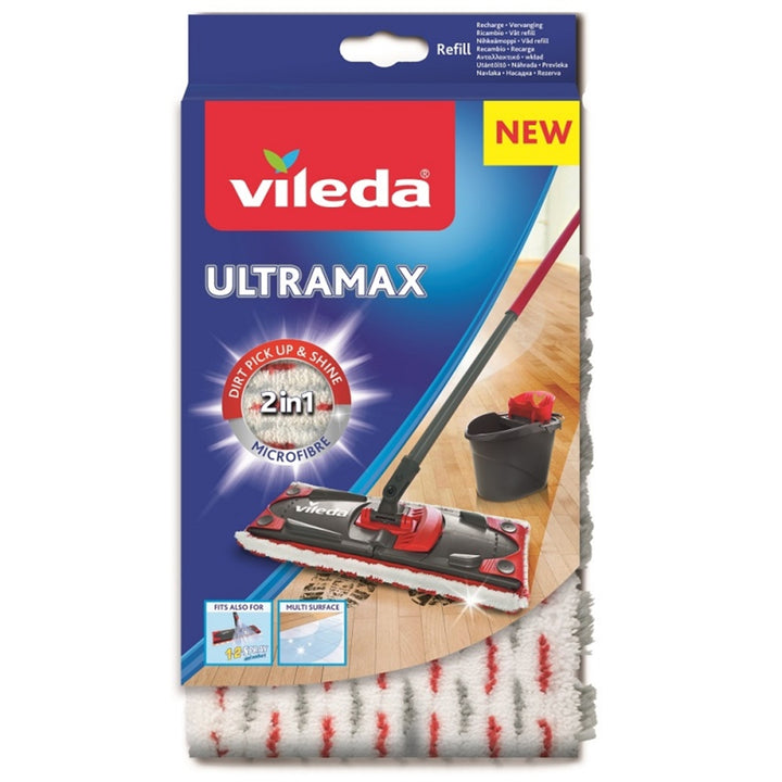 Vileda 155747 Vileda Ultramax 2in1 Mop Remplacement des tampons Chef Microfibre Microactive Fibers