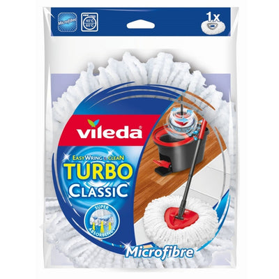 Vileda 152623 Vileda Recambio de almohadilla de fregona de microfibra para escurrir y limpiar fácilmente la fregona turbo