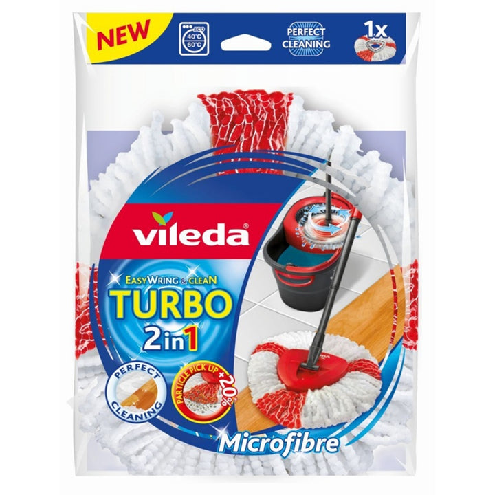 Vileda 151608 Vileda Replacement Mop Head Refill For Vileda Easy Wring &amp; Clean Turbo Microfibre Soft