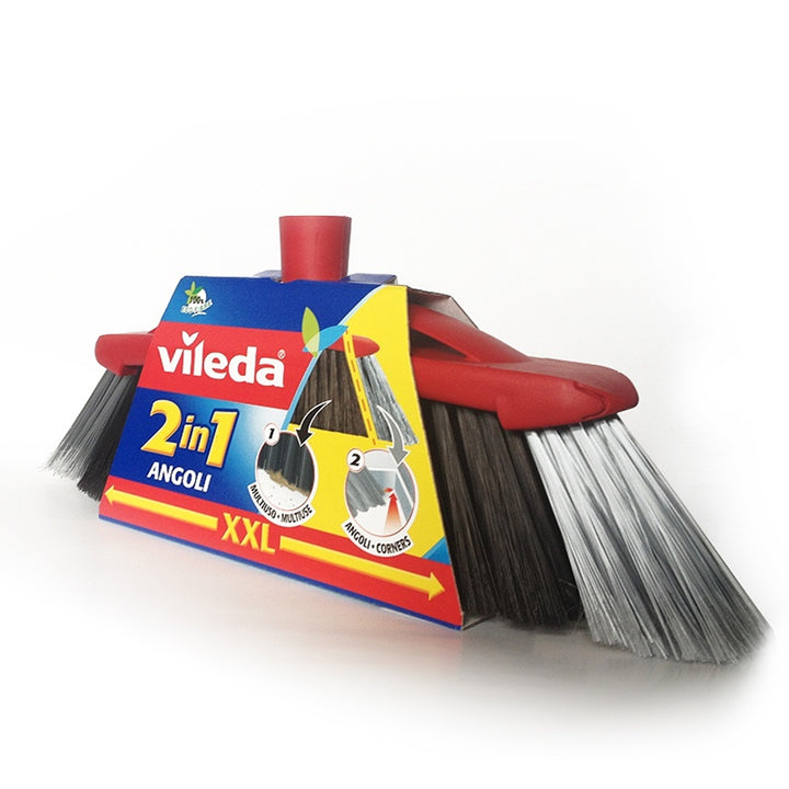 Vileda Broom XXL 2-in-1 Sweeping 2 Types of Bristles Double Cleaning Power Set 130cm