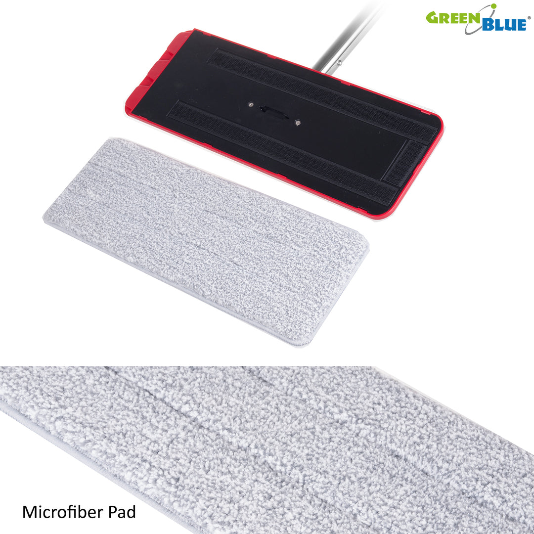 GreenBlue GB850 Maxiclean Flat Mop + Bucket Set, with Squeezer and Two Pieces of Microfiber Pad HQ