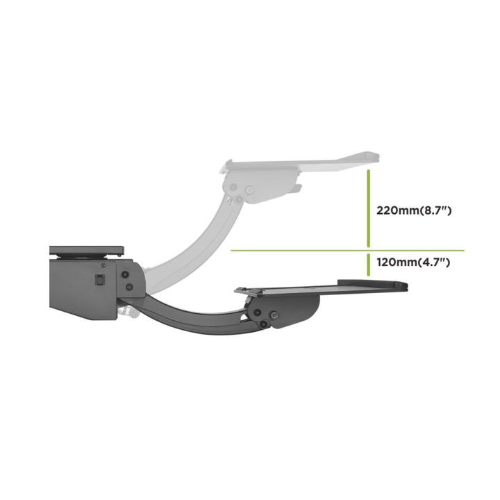 Maclean Brackets MC-795 Toetsenbord en muis Bureauhouder Montagebeugel Polssteun Ergonomisch