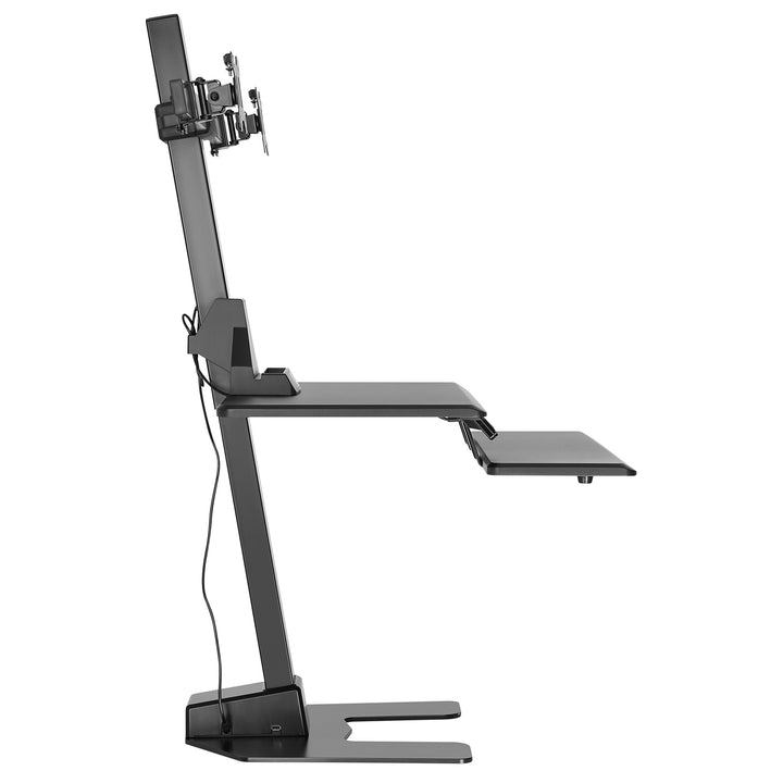 Doppelter Monitorhalter + Tastaturablage, PC-Halterung, elektrische Verstellung