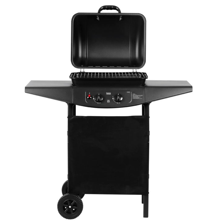 Teesa BBQ 2000 TSA0800 Gas Barbecue with 2 Burners, Fatmelt Container,