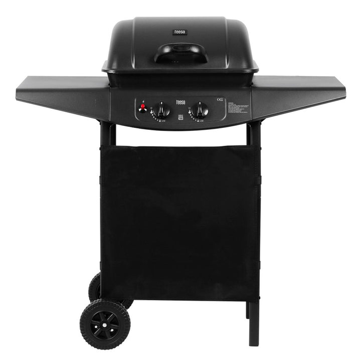 Barbecue a gas Teesa BBQ 2000 TSA0800 con 2 fuochi, contenitore Fatmelt,