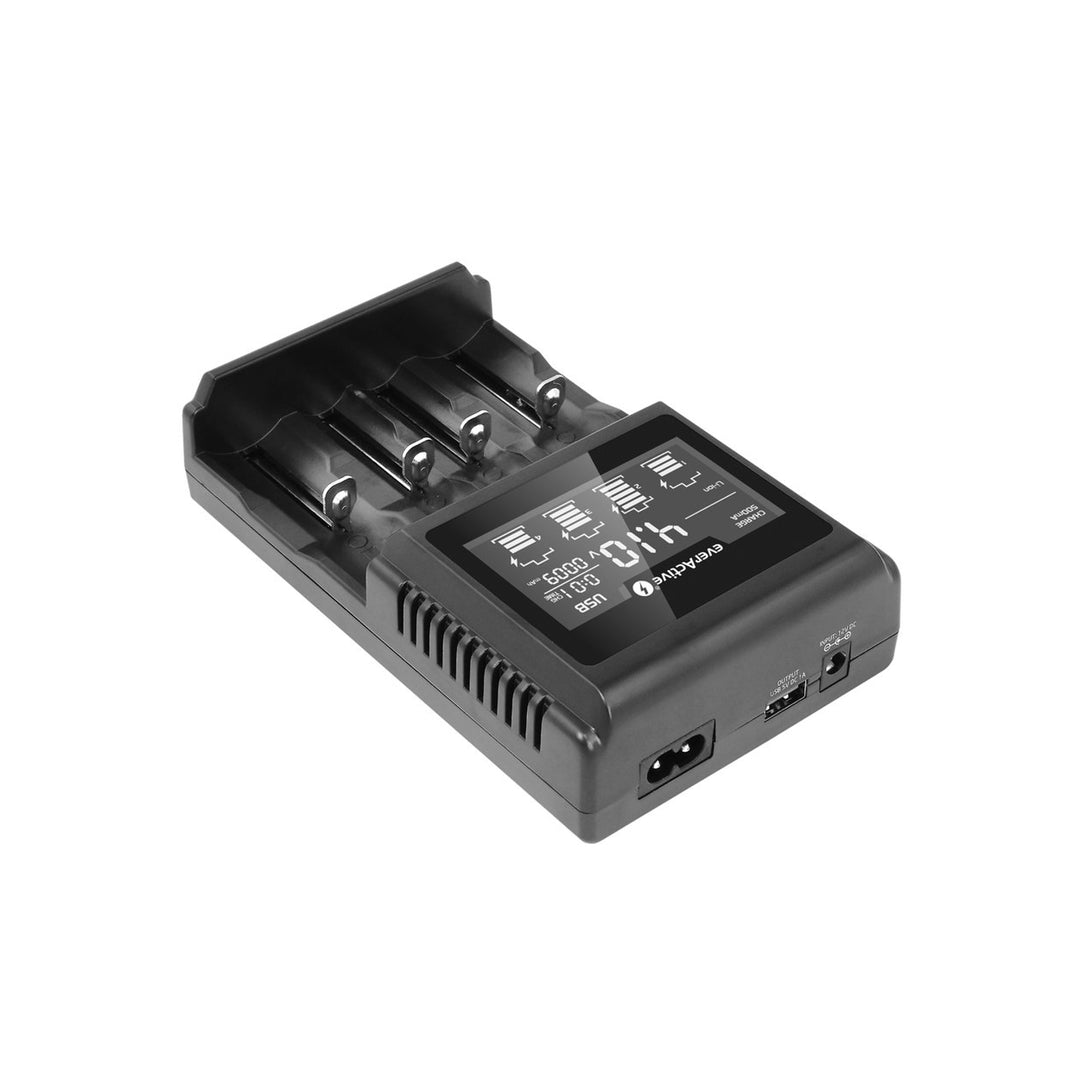 Charger for cylindrical Li-ion and Ni-MH everActive UC-4000 rechargeable batteries