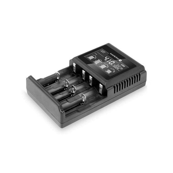 Charger for cylindrical Li-ion and Ni-MH everActive UC-4000 rechargeable batteries