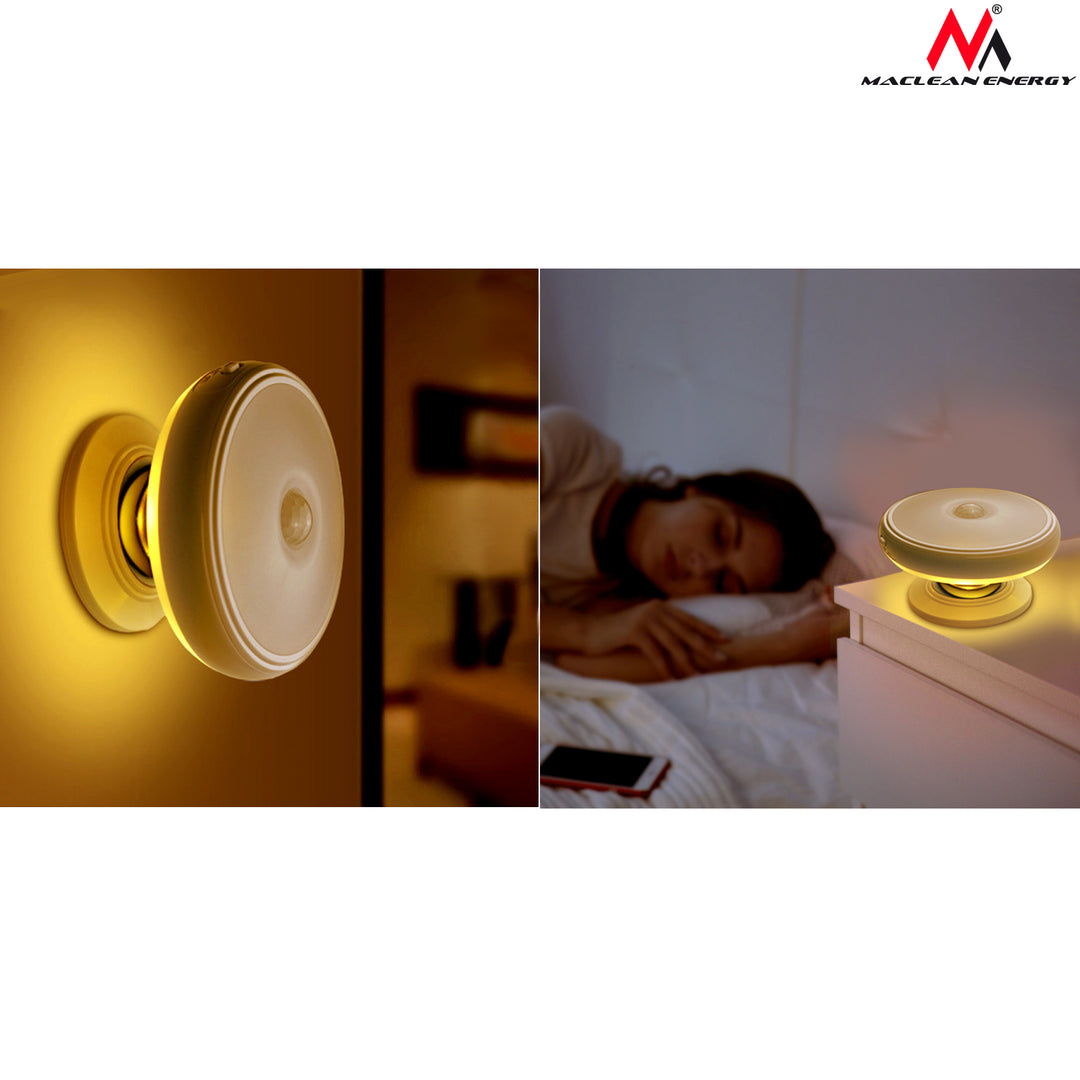 Maclean MCE223 Lamp Motion Sensor Wireless Battery Powered Dusk to Dawn 11 LED Warm Light Magnetic Wireless PIR