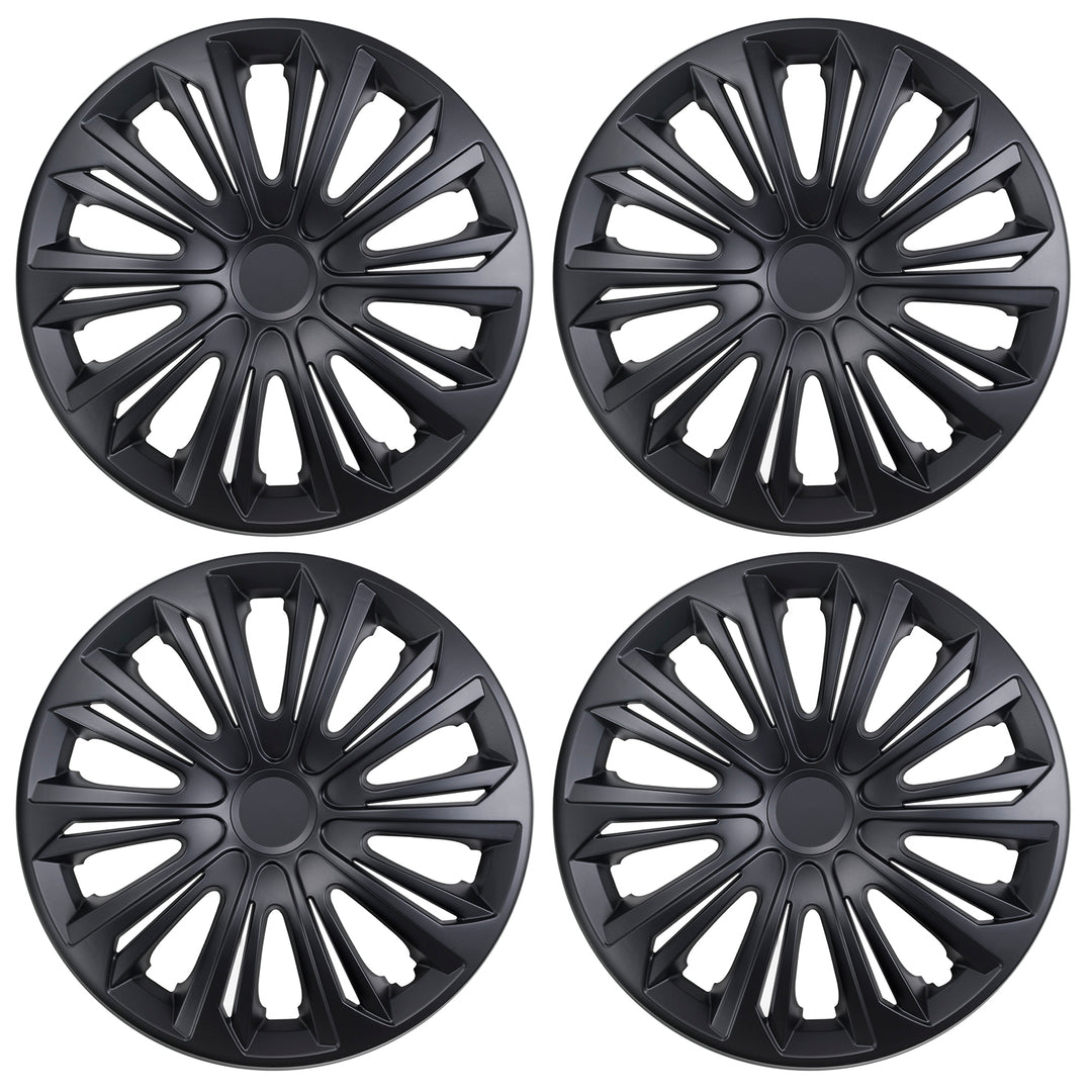 NRM Wheel Trims Covers Set 14'' Zwart Matt voor Staal Trims Universeel Super Resistant