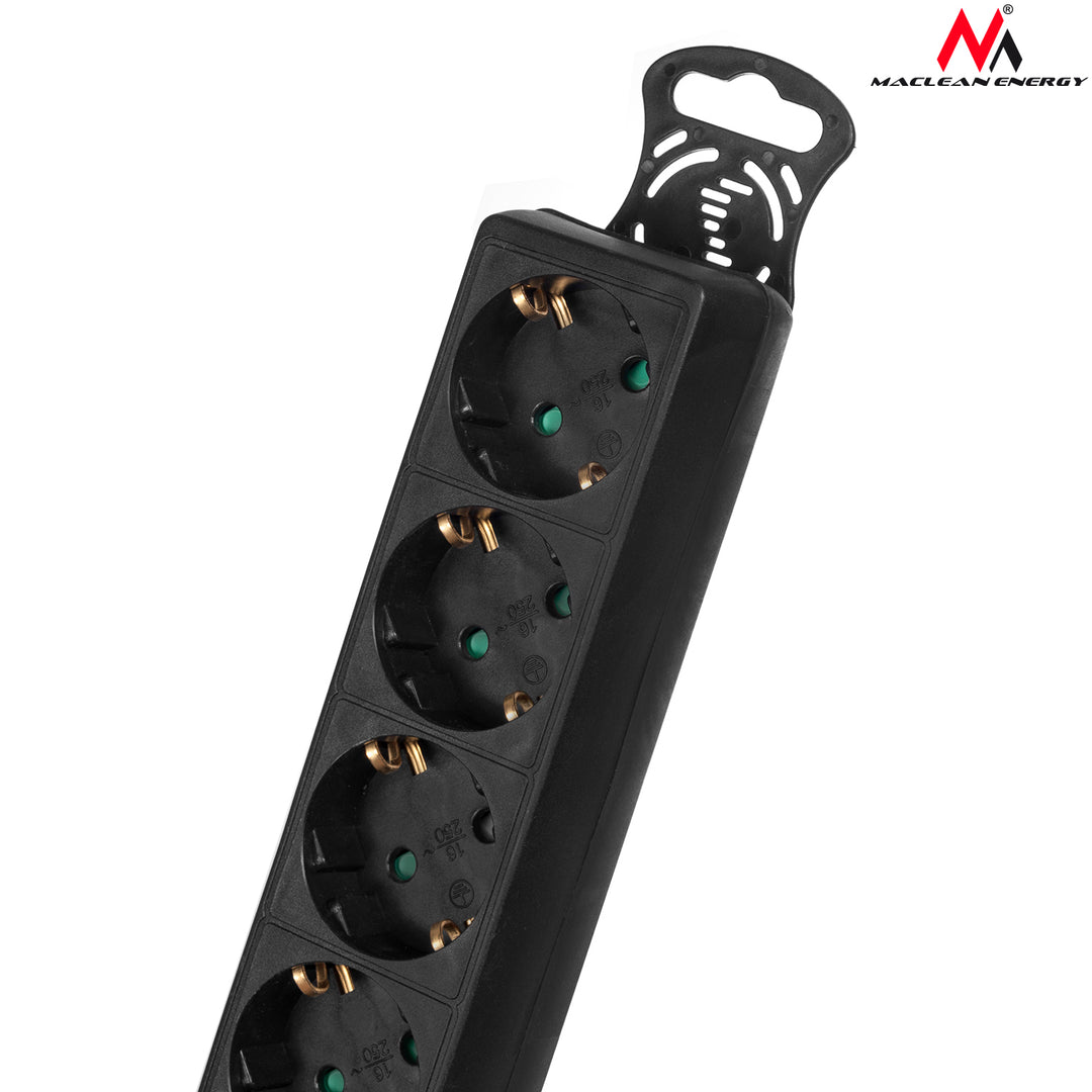 Power strip extension cord 5 sockets with switch black German type 5m Maclean Energy MCE227G 3500W