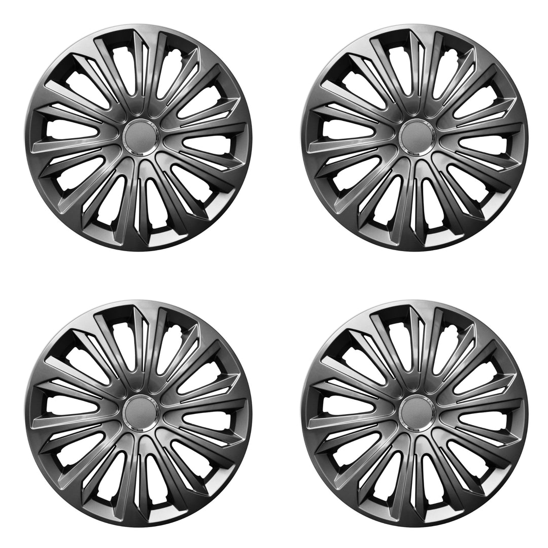 NRM STRONG 15" universal hubcaps graphite lacquered 4 pieces