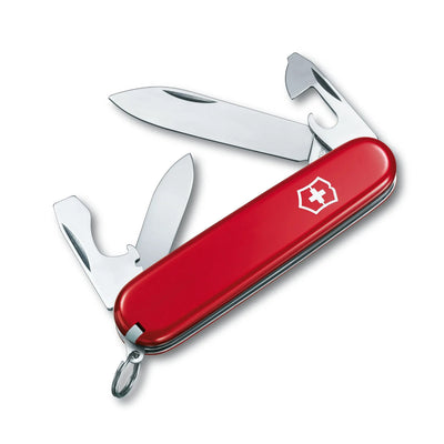 Victorinox Recruit 0.2503 Couteau de poche 10 fonctions Fabriqué en Suisse Couteau plié Rouge