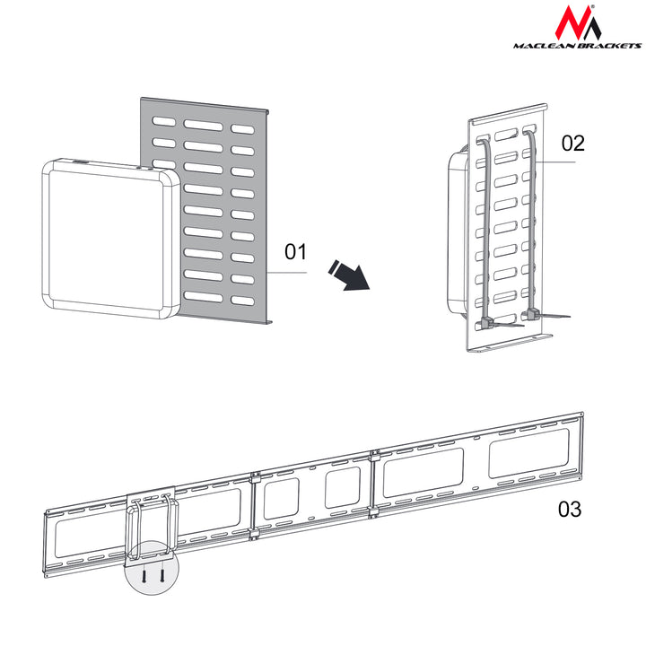 Soporte para Mini CPU, Thin Client,Terminales de Red, Maclean MC-802, 15x160x240mm