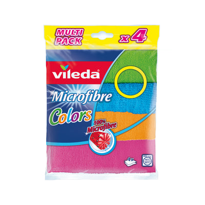 Microfibre Cloths Vileda Colors 4 Microactive Multipack