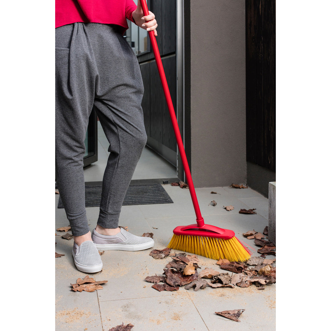 VILEDA 128763 Vileda Brush Broom 2in1 Garden Outdoor Stick Pole Sweeper Double Cleaning Terrace