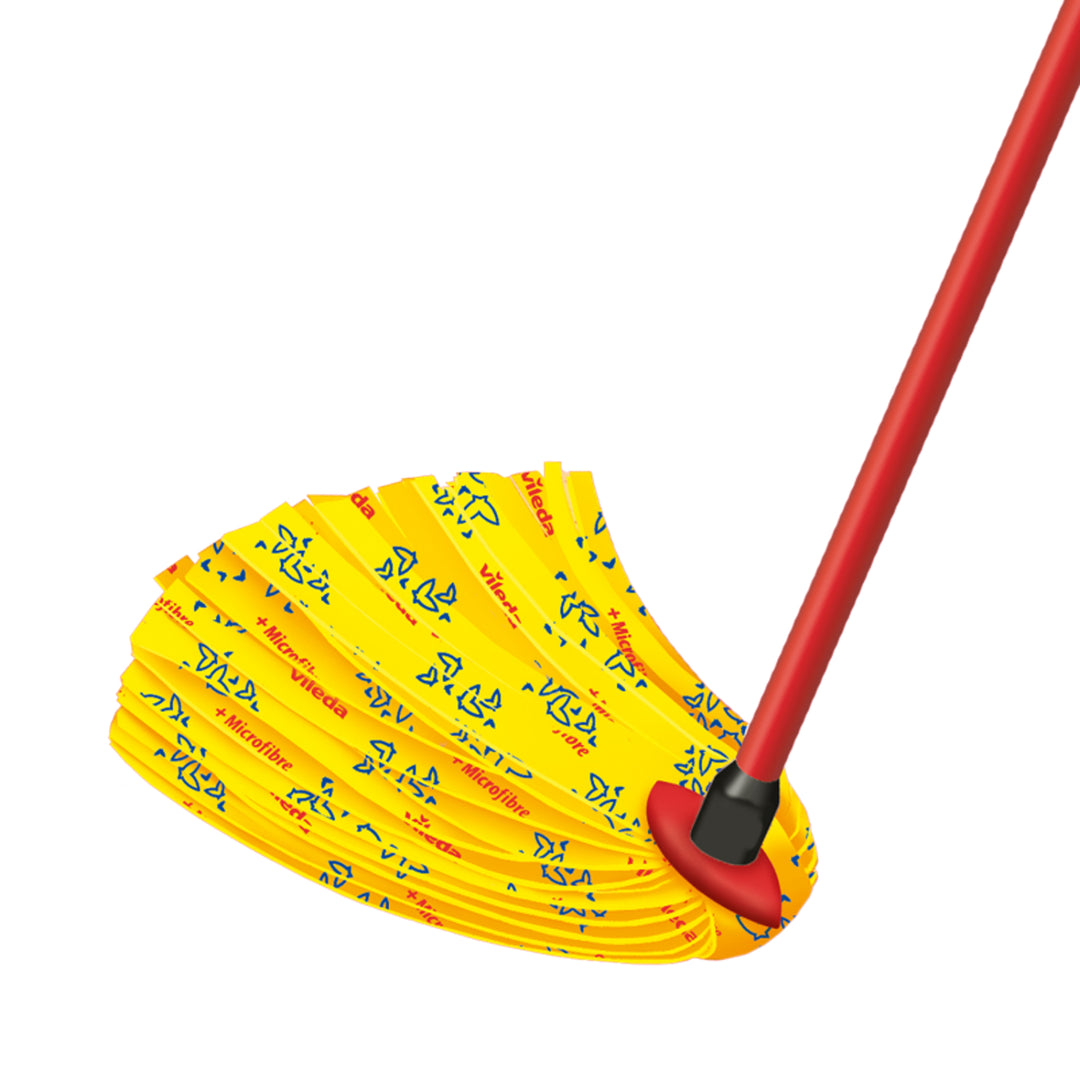 Vileda 142593 Strip Mop SuperMocio Soft with Pole, Super Absorbent