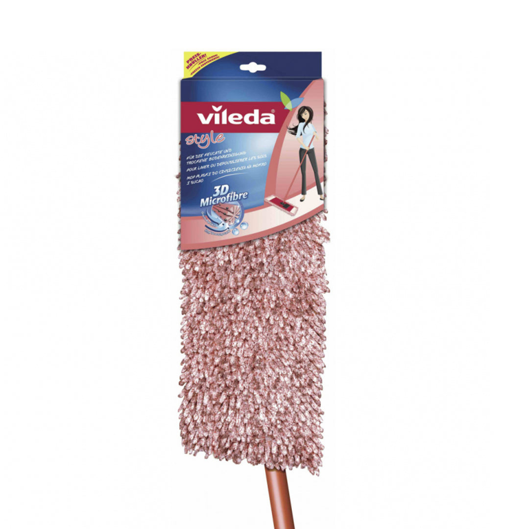 Vileda Style Mopa Plana Suelos Planos Chenille 3D con Barra Horizontal