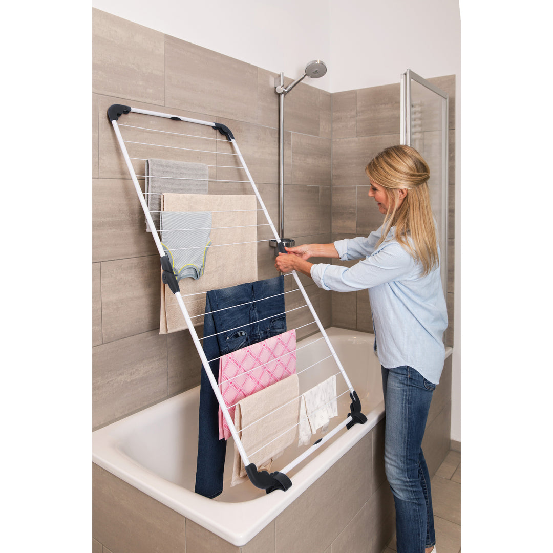 Vileda Acrobath Bath Laundry Airer Horse, Adjustable, Foldable, Plastic Joints and Covers, High Quality