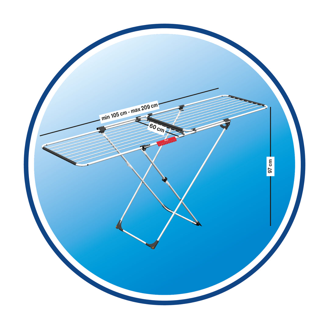 Vileda Doble verplaatsbare wasmachine lengte tot 209 cm